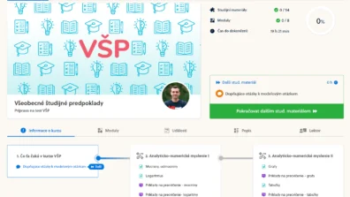 Ukázka online kurzu VŠP v&nbsp;originálním e-learningu Bmedic pro slovenské lékařské fakulty.