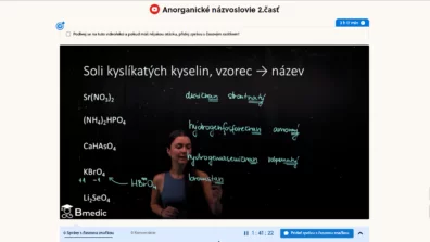 Ukázka záznamu online lekce s&nbsp;lektorem Bmedic pro přípravu na lékařské fakulty